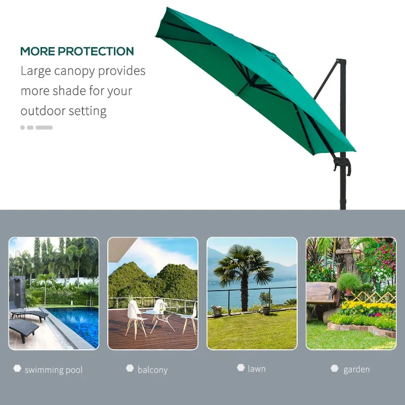 10ft. Rotatable Square Top Cantilever Umbrella - Green