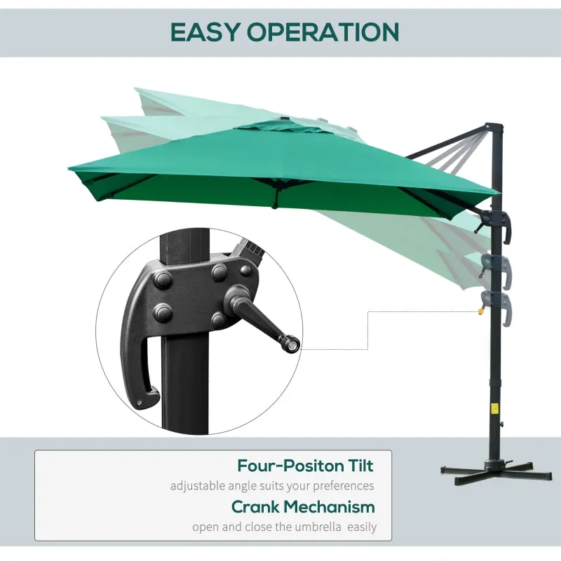 10ft. Rotatable Square Top Cantilever Umbrella - Green