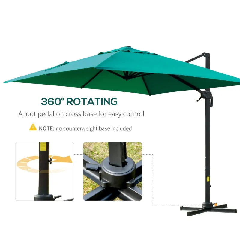 10ft. Rotatable Square Top Cantilever Umbrella - Green