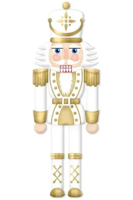 12" Metal Embossed Nutcracker: Gold