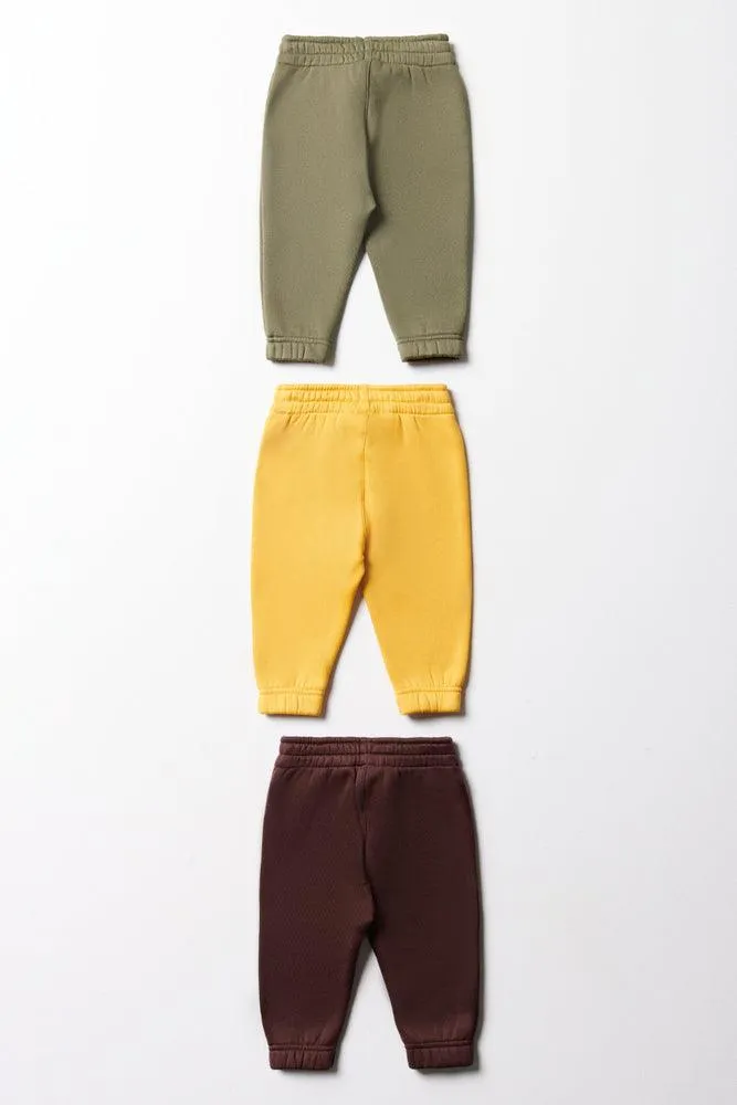 3 Pack Trackpants Green, Yellow & Brown