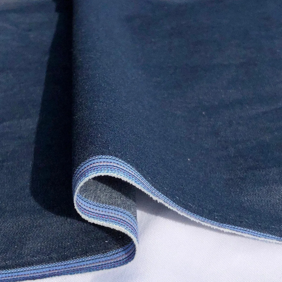 58" 100% Cotton Pima Chambray Denim 6 OZ Dark Blue Apparel Woven Fabric By the Yard