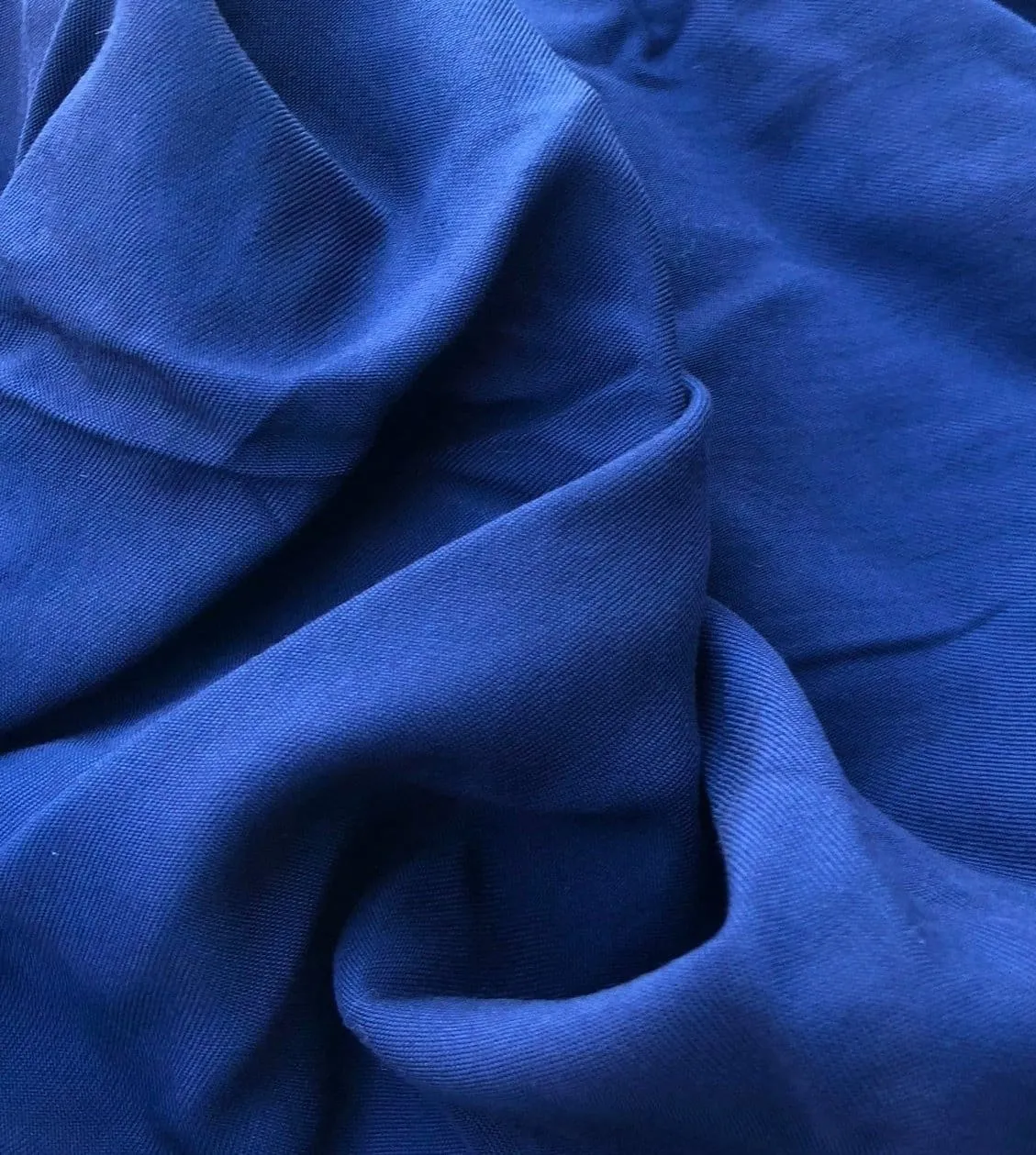 58" Cross Dye Dark Blue Cotton Blend Twill Woven Fabric By the Yard