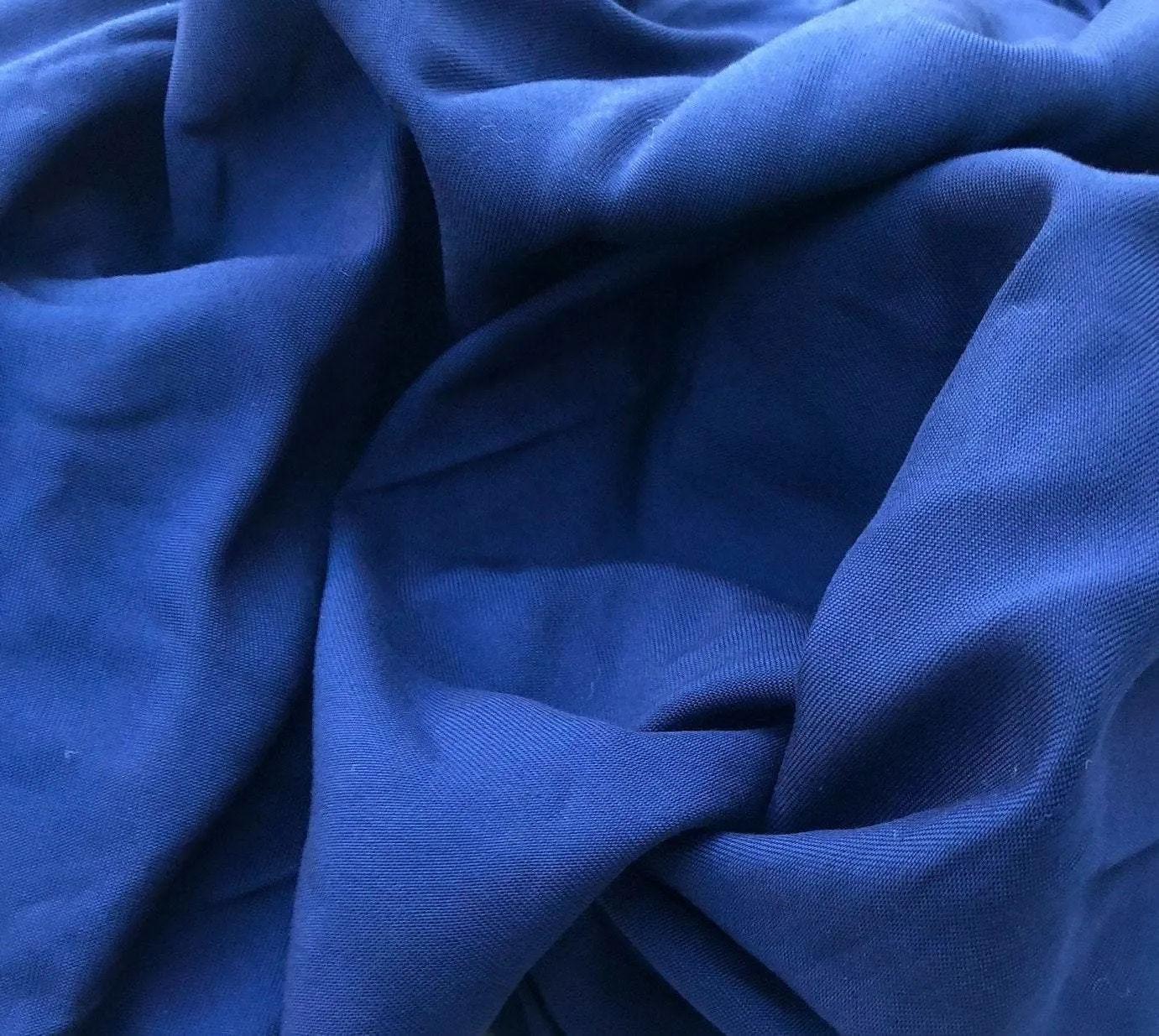 58" Cross Dye Dark Blue Cotton Blend Twill Woven Fabric By the Yard