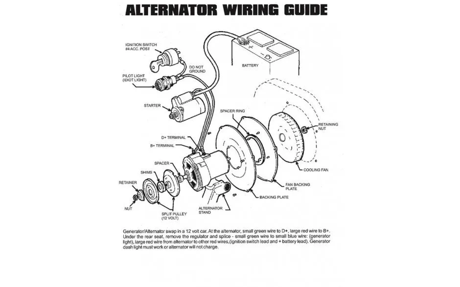 60 Amp 12 Volt Alternator for VW Type 1 Beetle and Dune Buggy - AL82BR