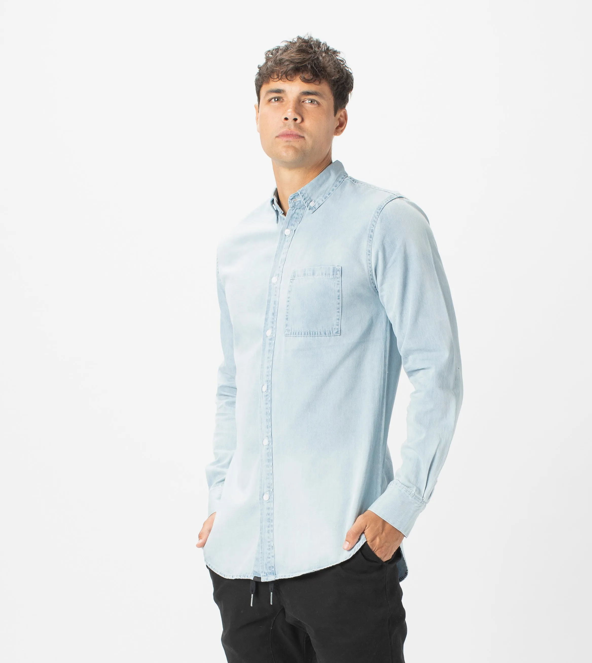 7 Foot Work Denim LS Shirt Original Blue