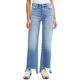 7 For All Mankind Womens Denim Light Wash Wide Leg Jeans