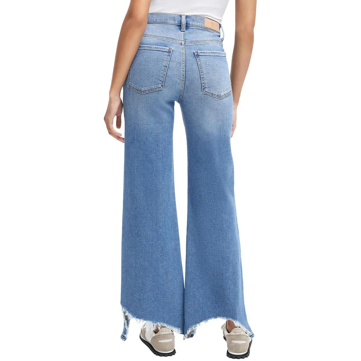 7 For All Mankind Womens Denim Light Wash Wide Leg Jeans