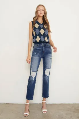 Ababa Mid Rise Distressed Boyfriend Jeans