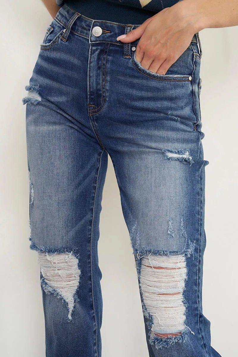 Ababa Mid Rise Distressed Boyfriend Jeans