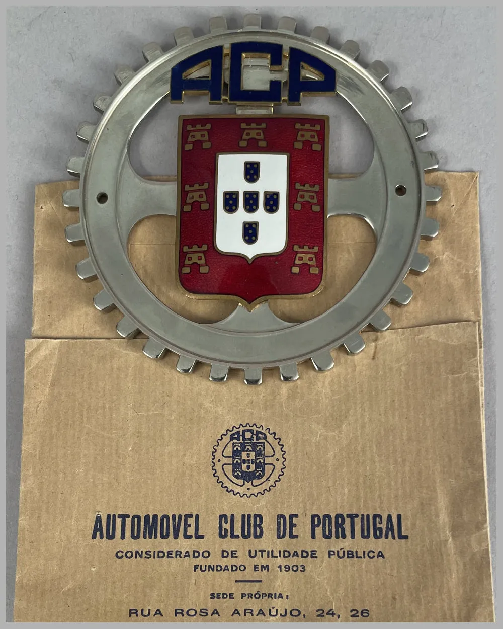 ACP (Auto Club of Portugal) member’s badge, mid-1950’s