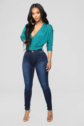 Alexa High Rise Booty Lifter Skinny Jeans - Dark Denim