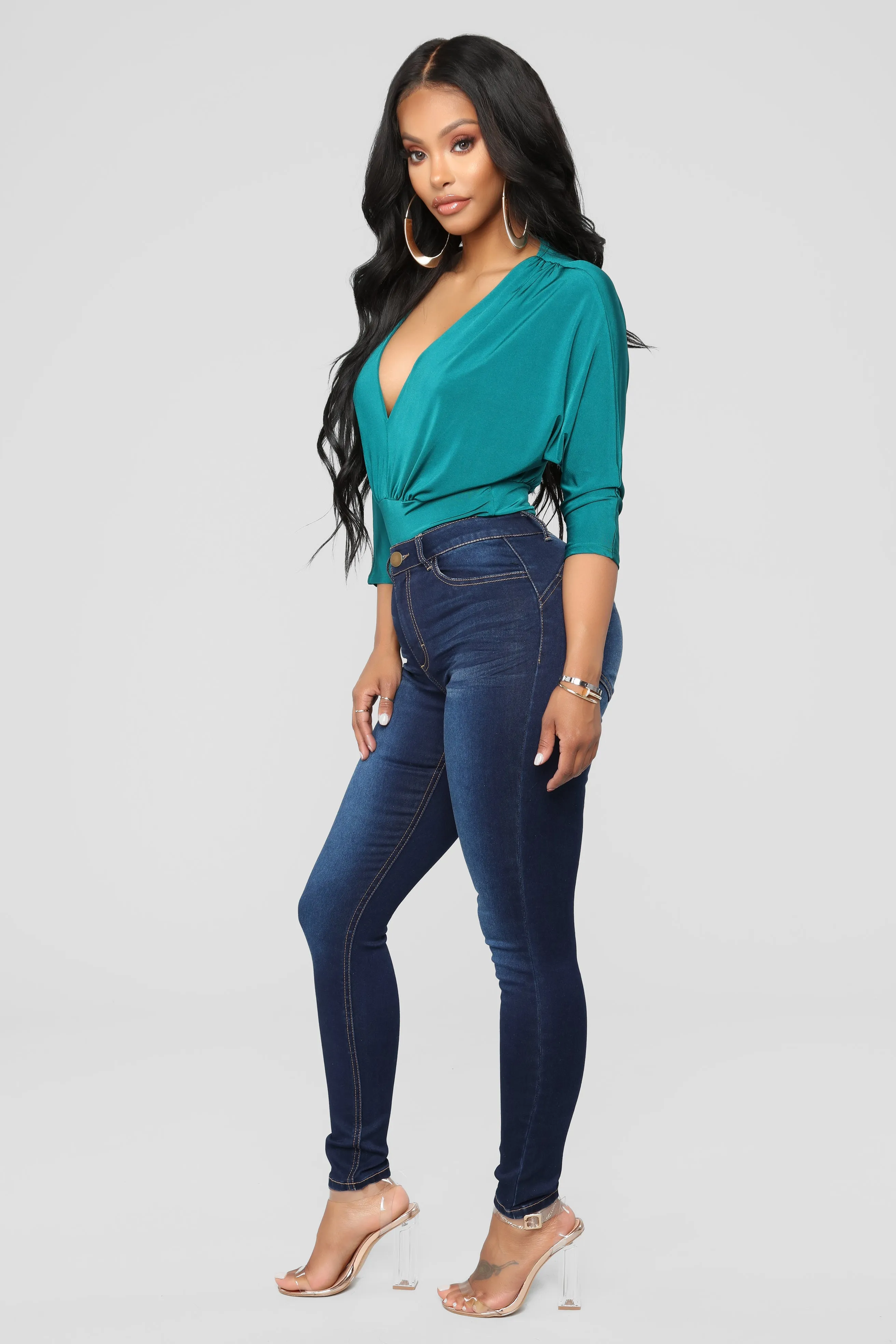 Alexa High Rise Booty Lifter Skinny Jeans - Dark Denim