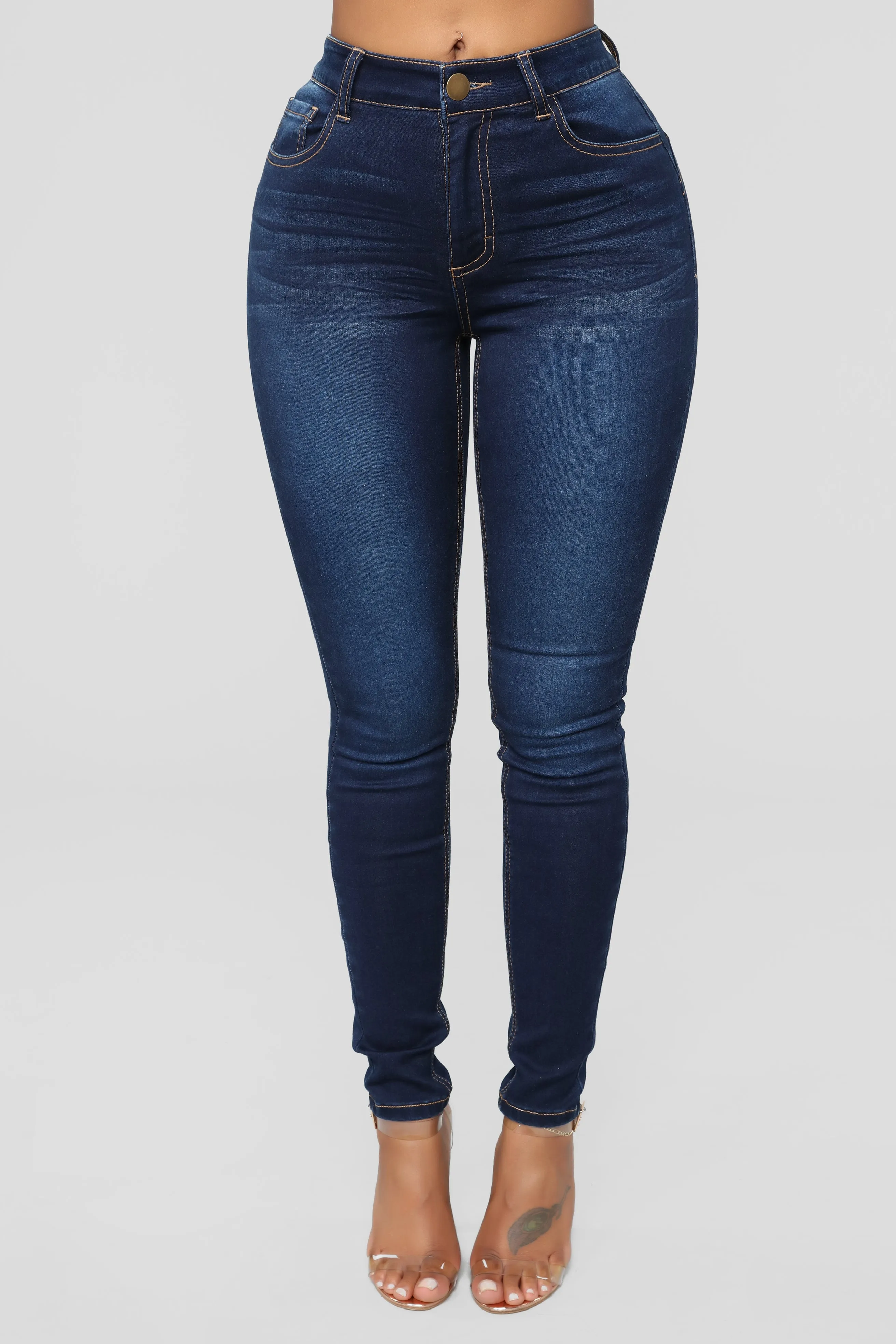 Alexa High Rise Booty Lifter Skinny Jeans - Dark Denim