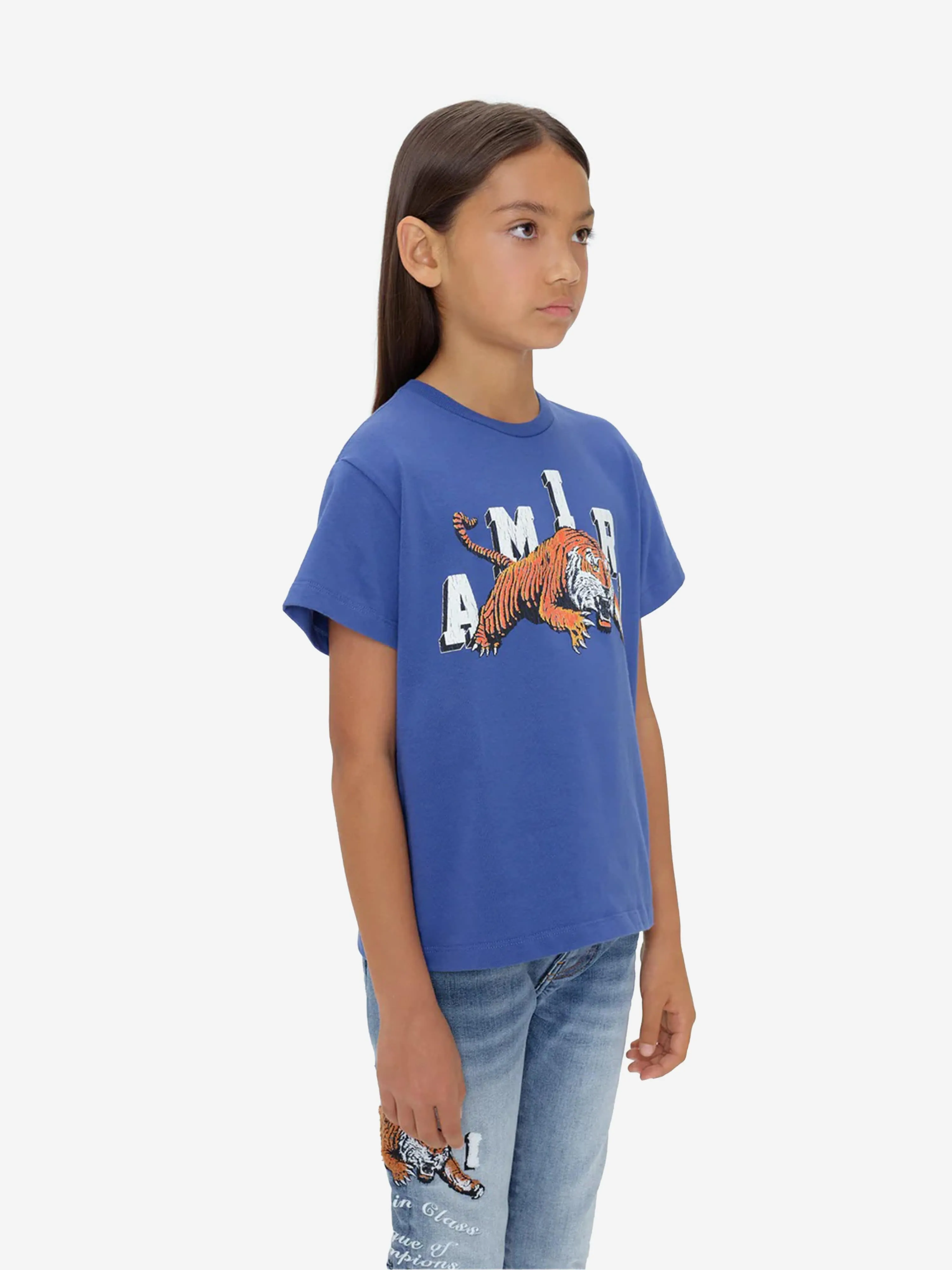 Amiri Kids Tiger T-Shirt in Blue