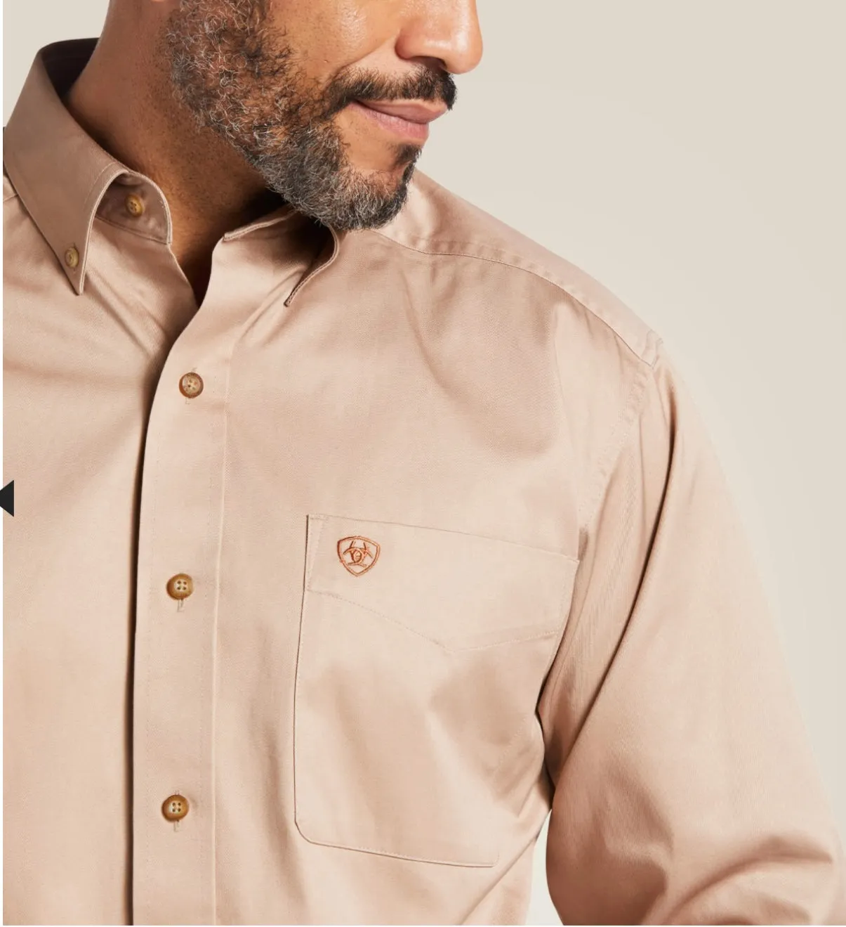 Ariat Khaki Solid Twill Classic Fit Shirt