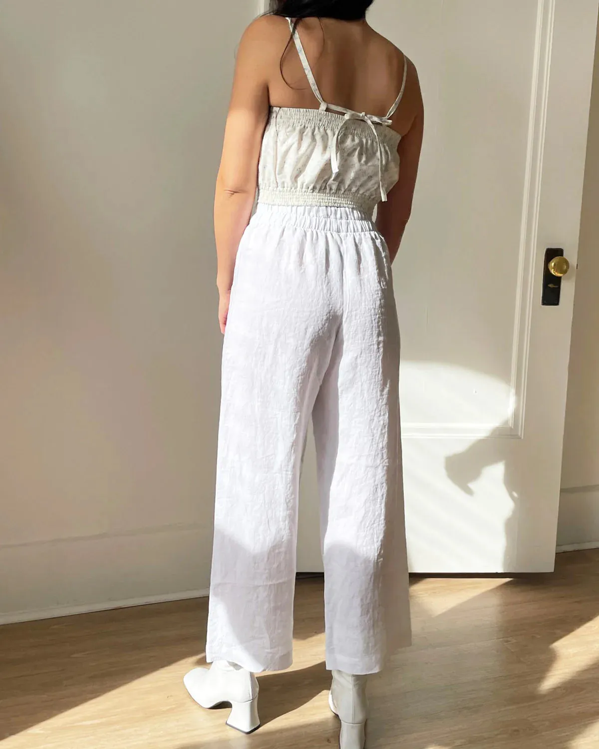 Aura Pants in Salt Linen