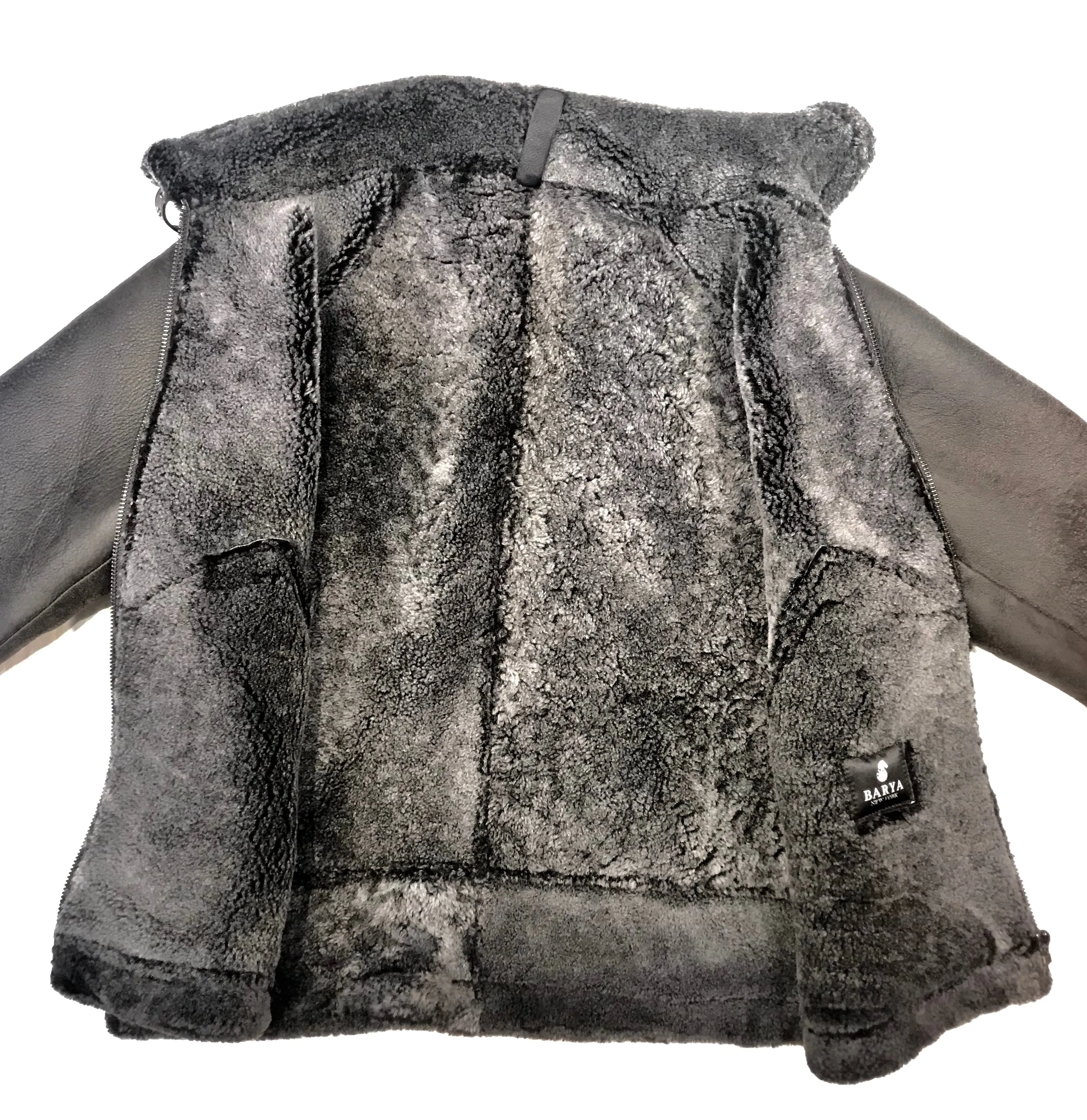 Barya NewYork Charcoal Washed Shearling Coat