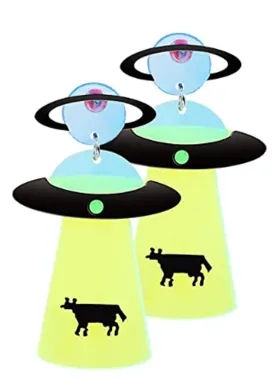 Beam Me Up UFO Resin Earrings