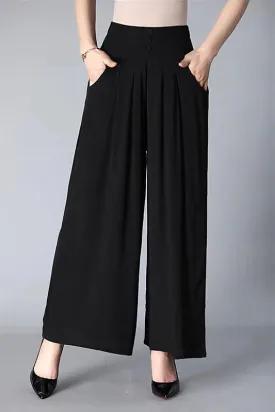 Black Wide Leg Pants W/ Pockets