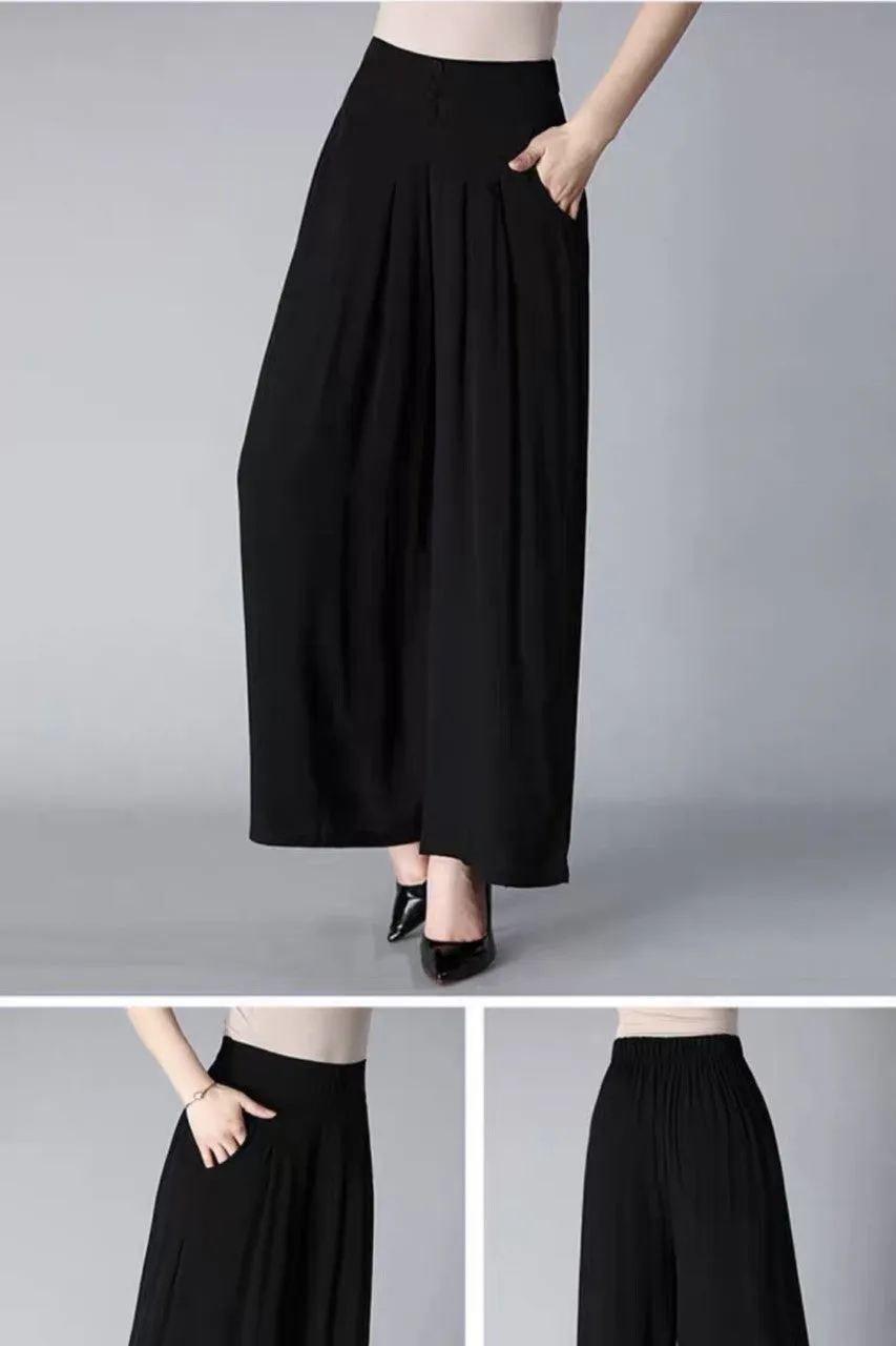 Black Wide Leg Pants W/ Pockets