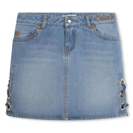 Bleach Denim Skirt