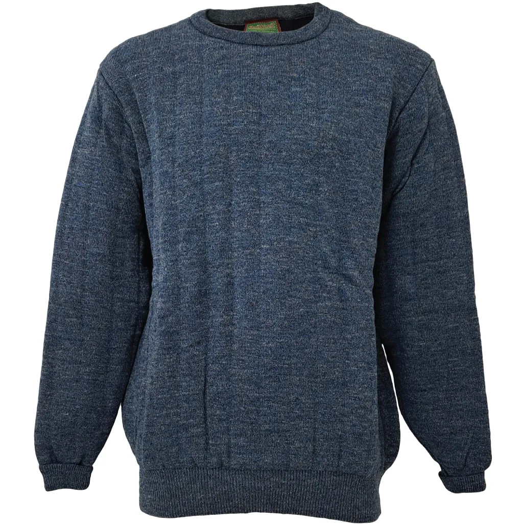 Blue Marl Heavyweight Crew Neck Shooting Jumper without patches