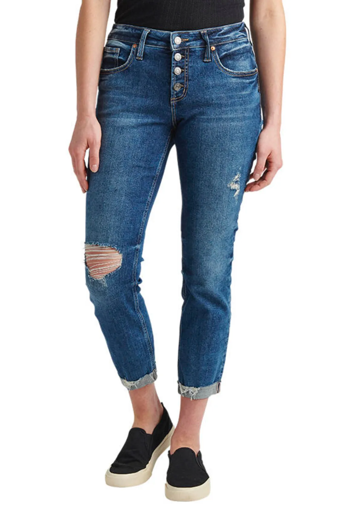 Boyfriend Jean by Silver with Exposed Button