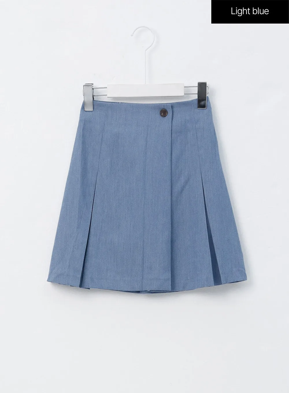 Buttoned Pintuck Mini Skirt OO305