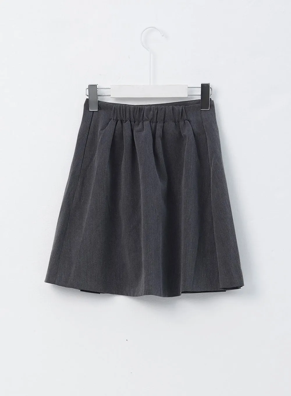 Buttoned Pintuck Mini Skirt OO305