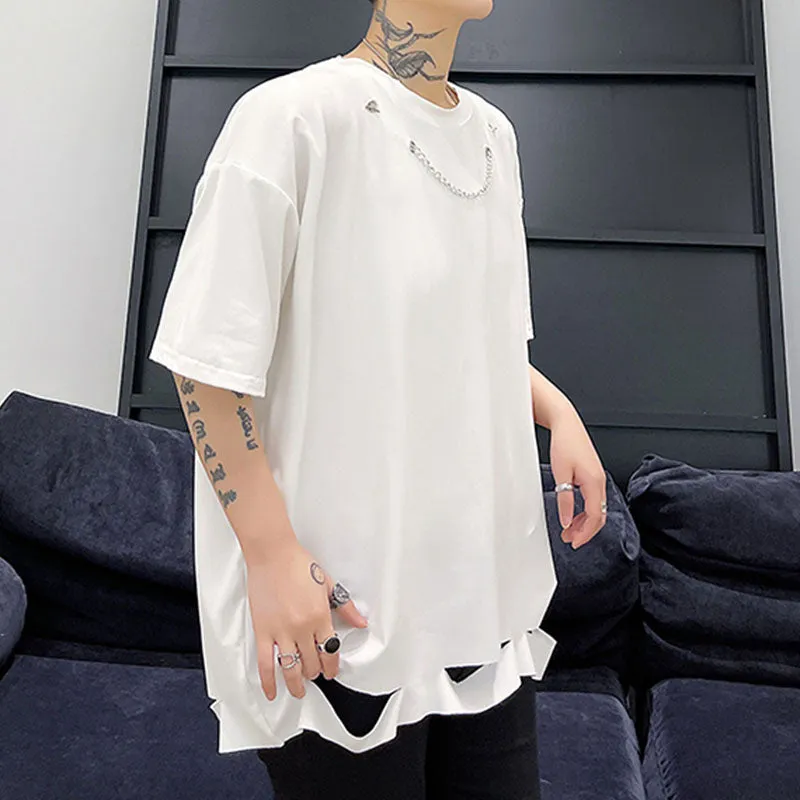 Chain Ripped Short Sleeve T-Shirt