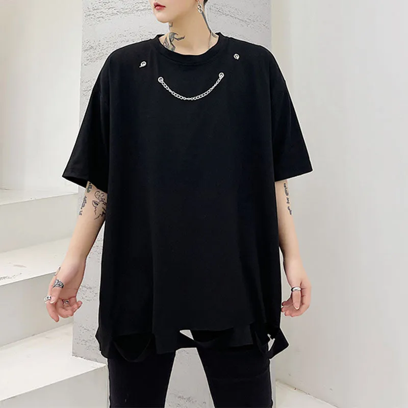 Chain Ripped Short Sleeve T-Shirt