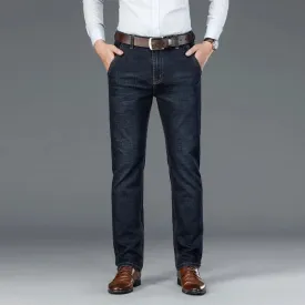 Classic Mid Waist Straight Casual Stretch Slim Men's Jeans