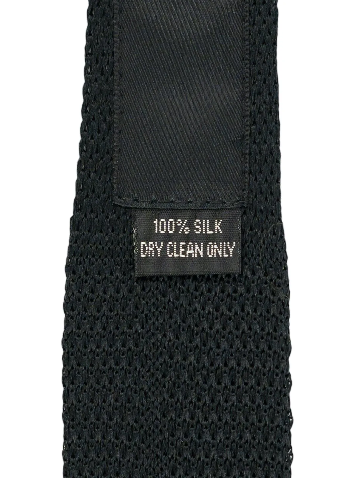 Colourblock Black 100% Silk Knitted Skinny Tie