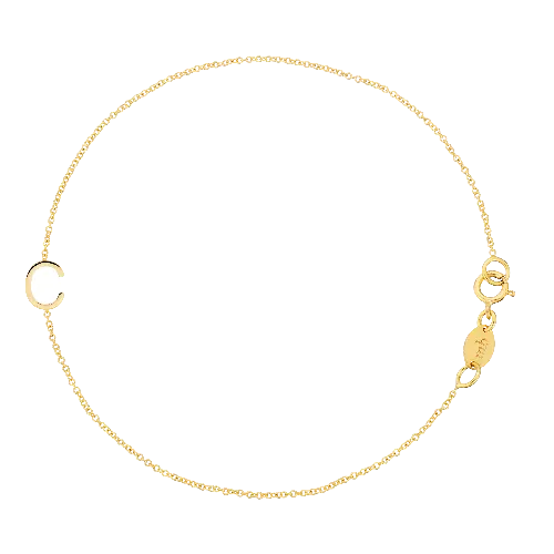 Custom Gold Bracelet - 1 Letter