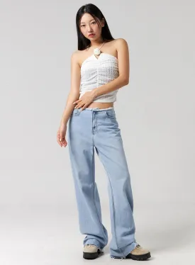 Cut Waist Wide Leg Jeans CG323