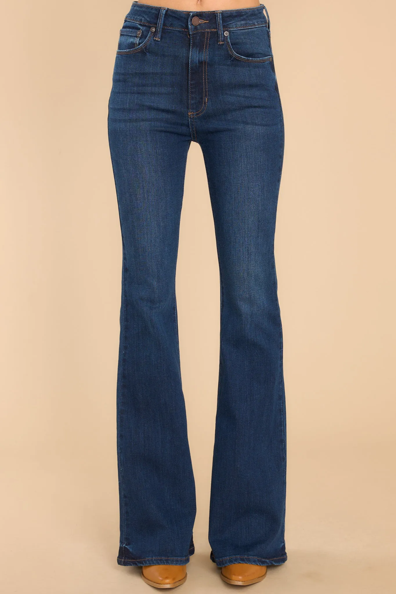 Deep Down Dark Wash Stretch Flare Jeans