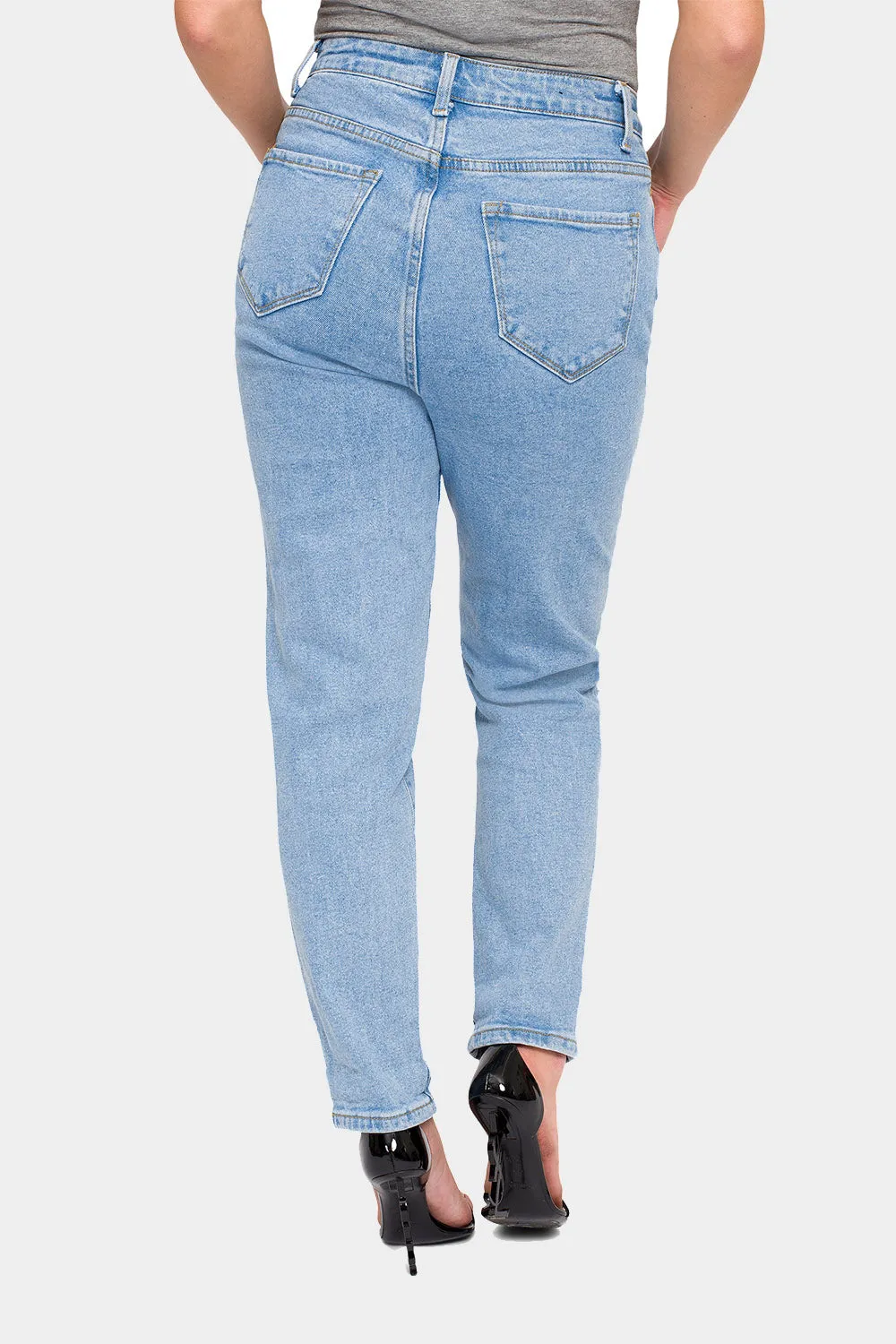 Destroyed Cropped High Rise Boyfriend Jeans