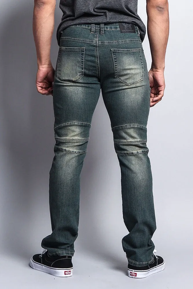 Destroyed Slim Fit Biker Jeans