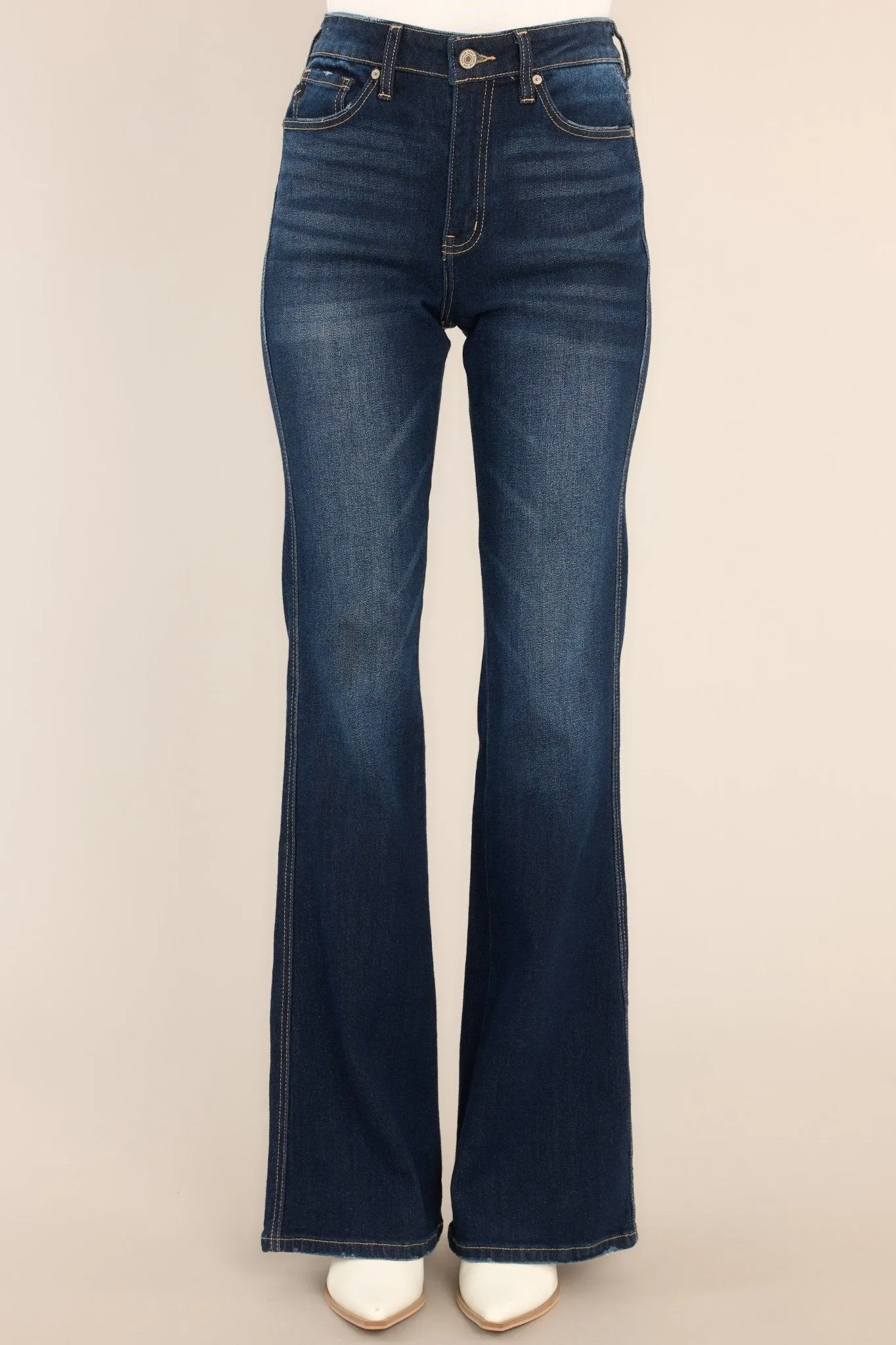 Everything Counts Dark Wash Stretch Flare Leg Jeans