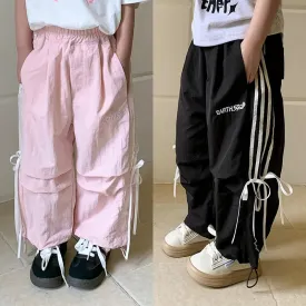 Girls Bow Wide Leg Tracksuit Bottoms