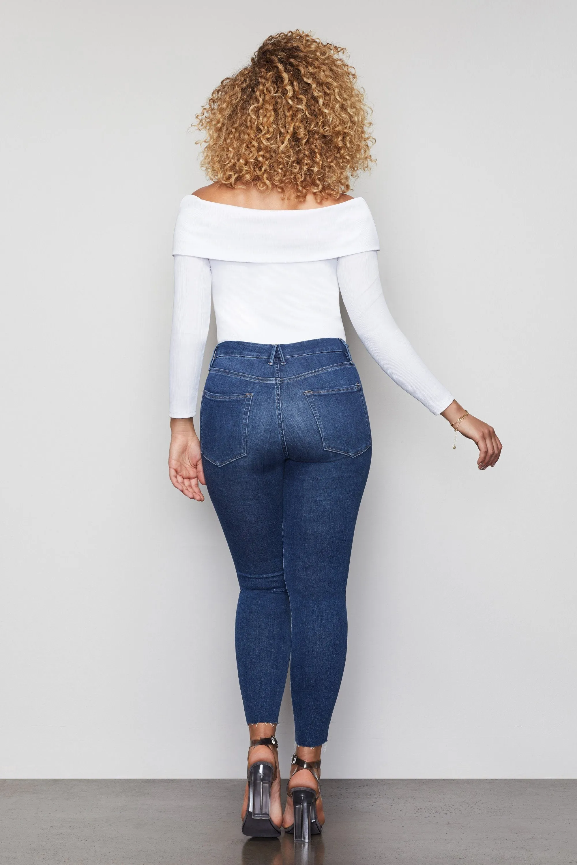 GOOD WAIST CROP RAW EDGE | BLUE331