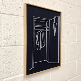 If You Can See It, You Can Find It - framed mini wardrobe elastic drawing V10 (Japanese denim coat / white elastic)