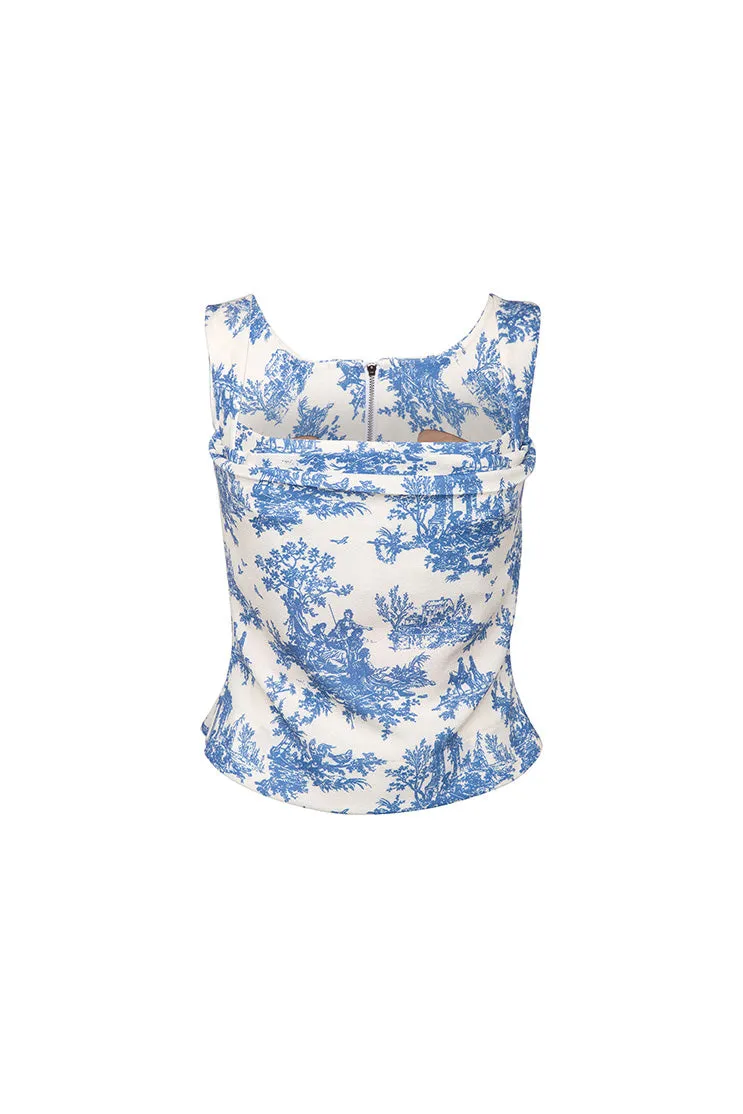 IMOGENE CORSET - BLUE TOILE