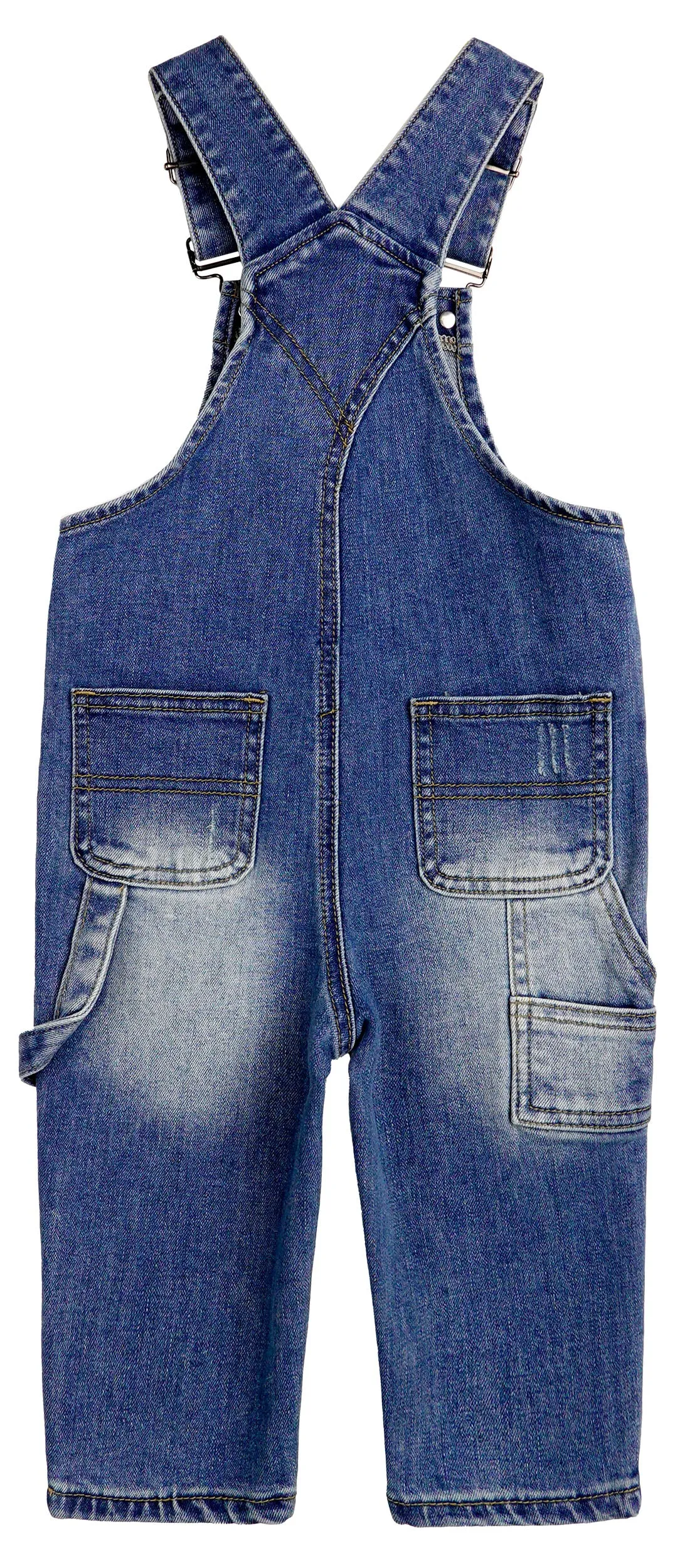 Kids Girl Small Bib Pocket Adjustable Straps Cute Ripped Jean Overalls