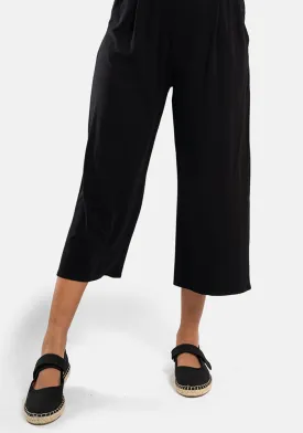 Lexus Black Pull On Wide Leg Culotte Trouser