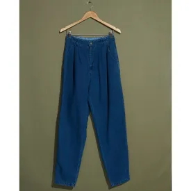 Made in USA, Double Pleated Denim Pants - 26 x 30