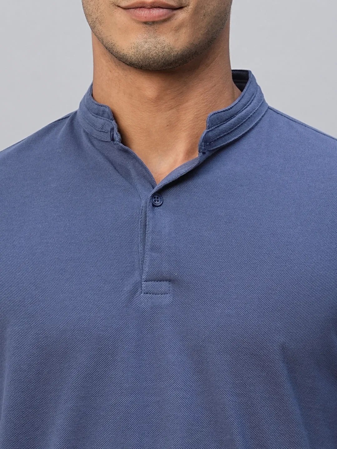 Men's Blue Cotton Regular Fit Tshirts