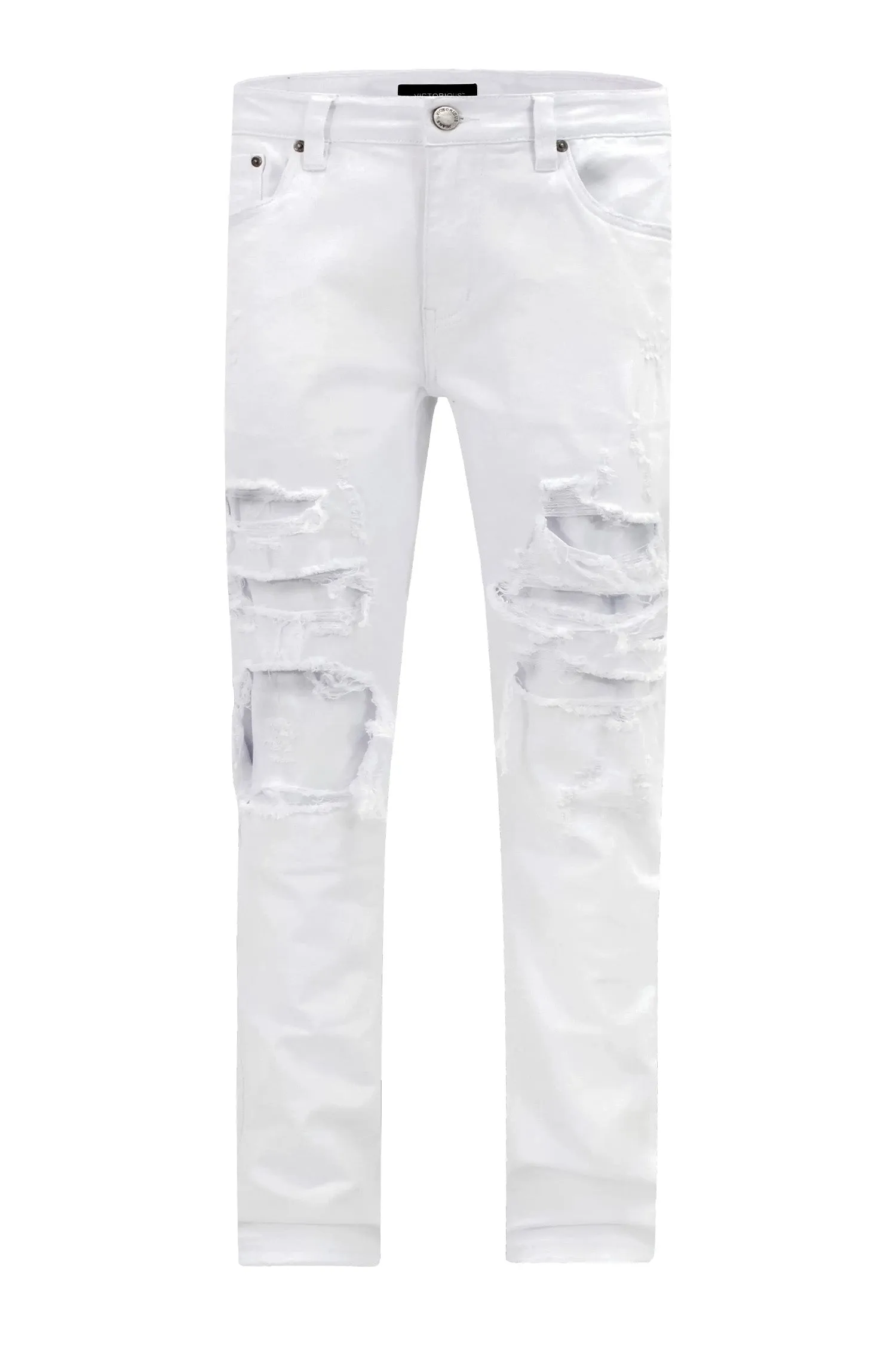 Men's Faded Ripped Repair Denim Jeans (New Colorway)