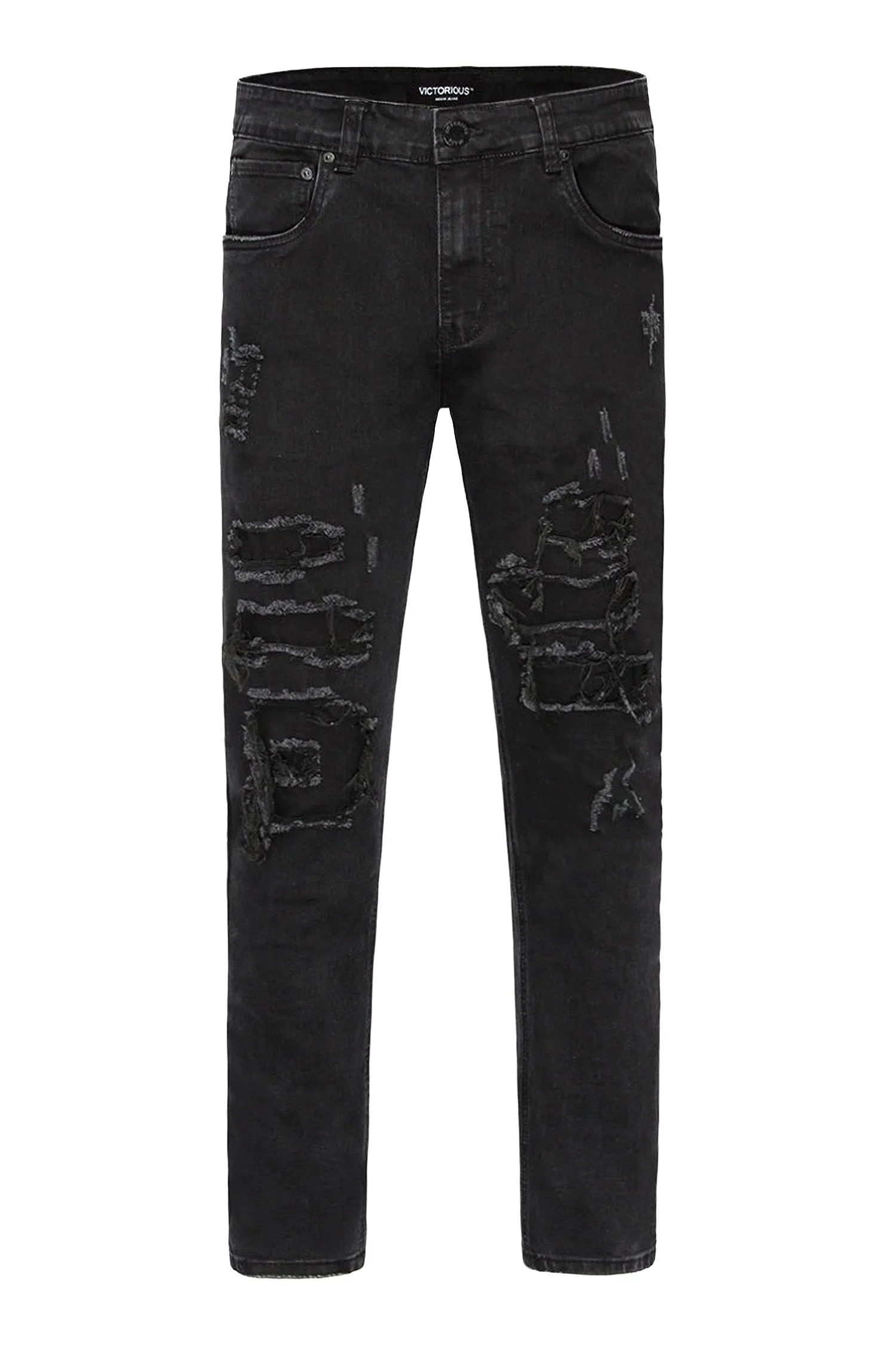 Men's Faded Ripped Repair Denim Jeans (New Colorway)